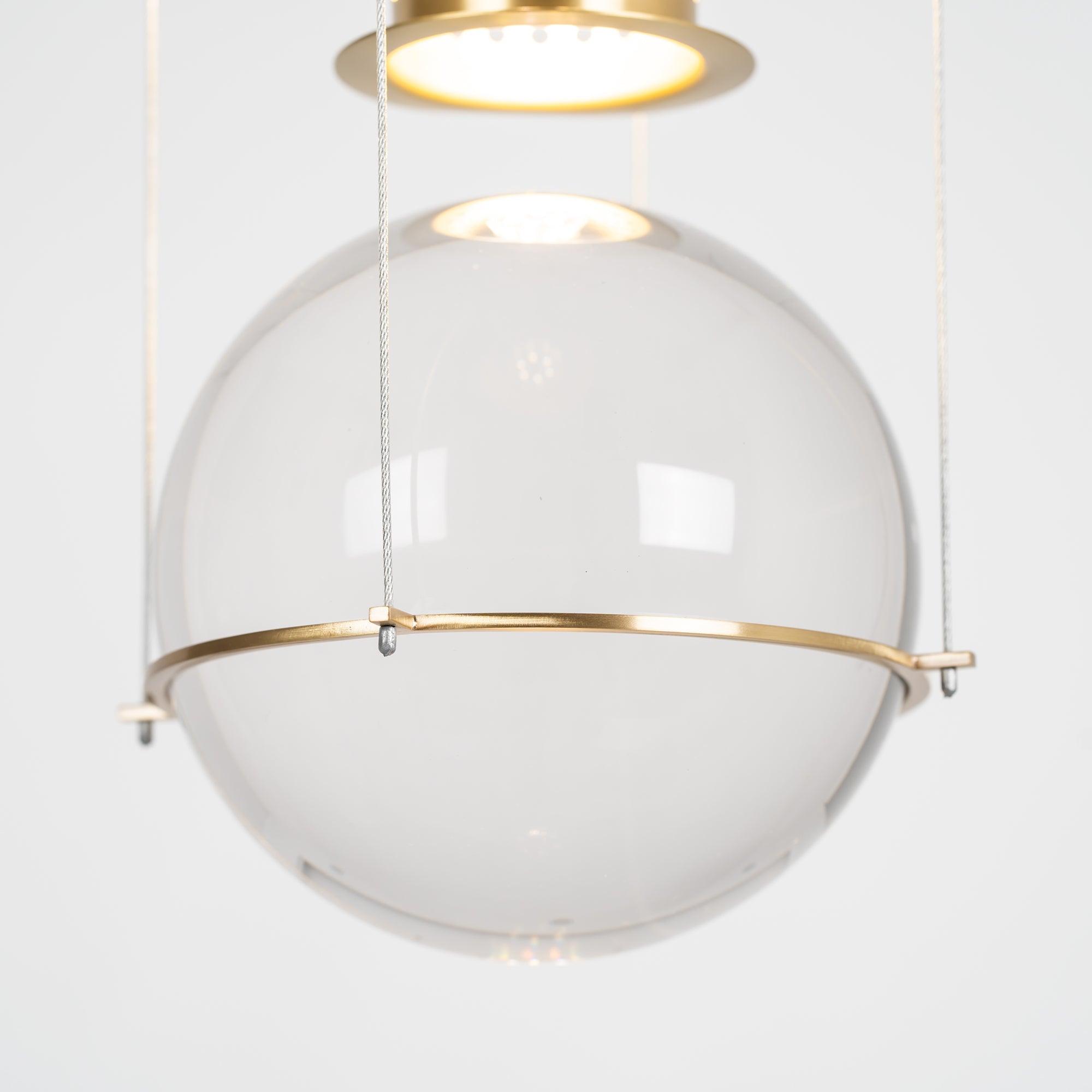 Elegant Handmade Crystal Glass Pendant Light Modern Floating Globe Hanging Lamp Gold