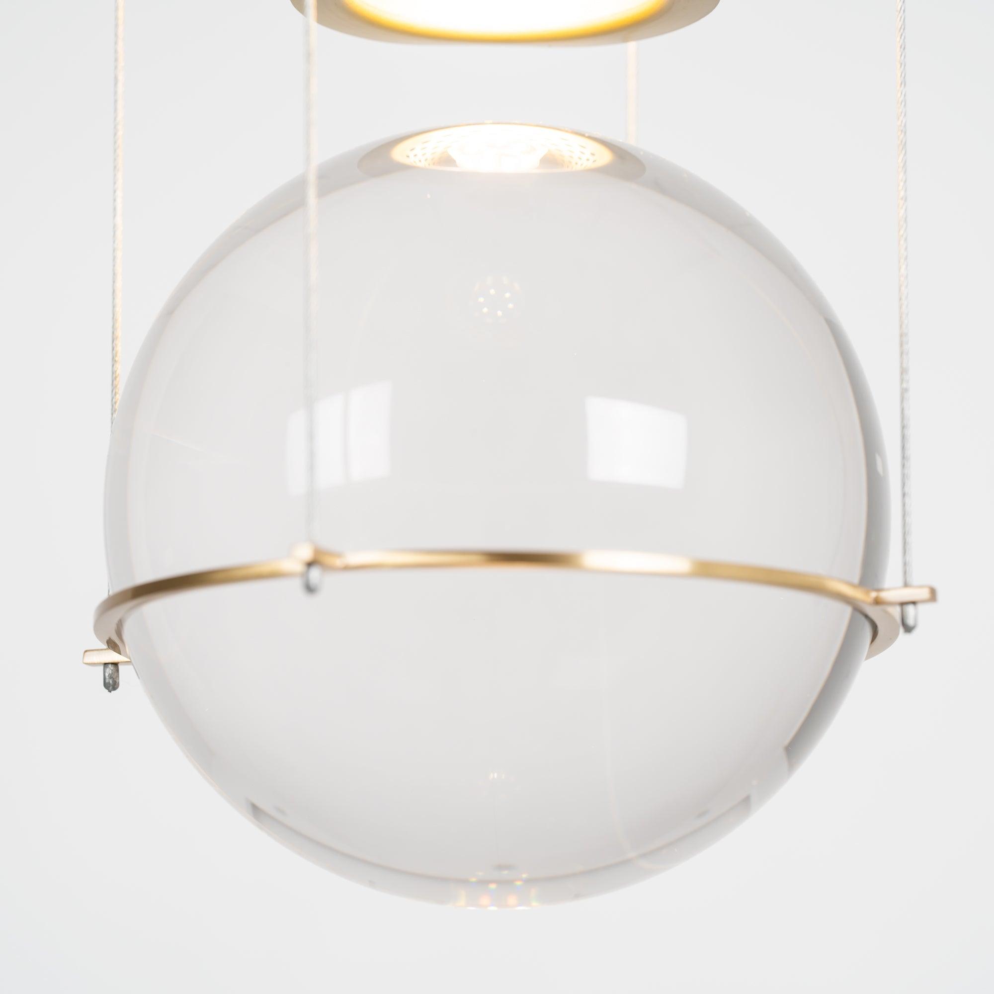 Elegant Handmade Crystal Glass Pendant Light Modern Floating Globe Hanging Lamp Gold