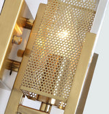Elegant Ice Crystal Glass Wall Sconce Brass Finish Modern Indoor Light Fixture