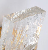 Elegant Ice Crystal Glass Wall Sconce Brass Finish Modern Indoor Light Fixture
