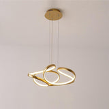 Elegant Interwoven Wave Design LED Gold Pendant Light Modern Metal Chandelier Ceiling Fixture