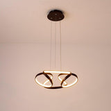 Elegant Interwoven Wave Design LED Gold Pendant Light Modern Metal Chandelier Ceiling Fixture