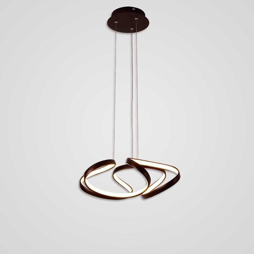 Elegant Interwoven Wave Design LED Gold Pendant Light Modern Metal Chandelier Ceiling Fixture