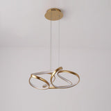 Elegant Interwoven Wave Design LED Gold Pendant Light Modern Metal Chandelier Ceiling Fixture