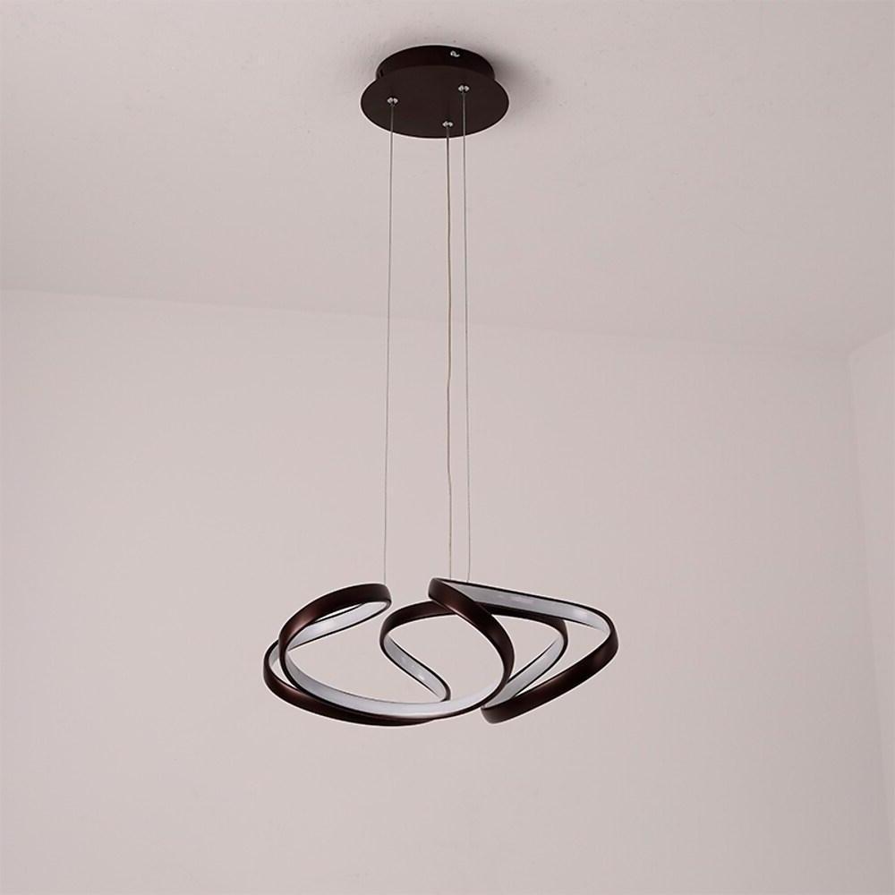 Elegant Interwoven Wave Design LED Gold Pendant Light Modern Metal Chandelier Ceiling Fixture