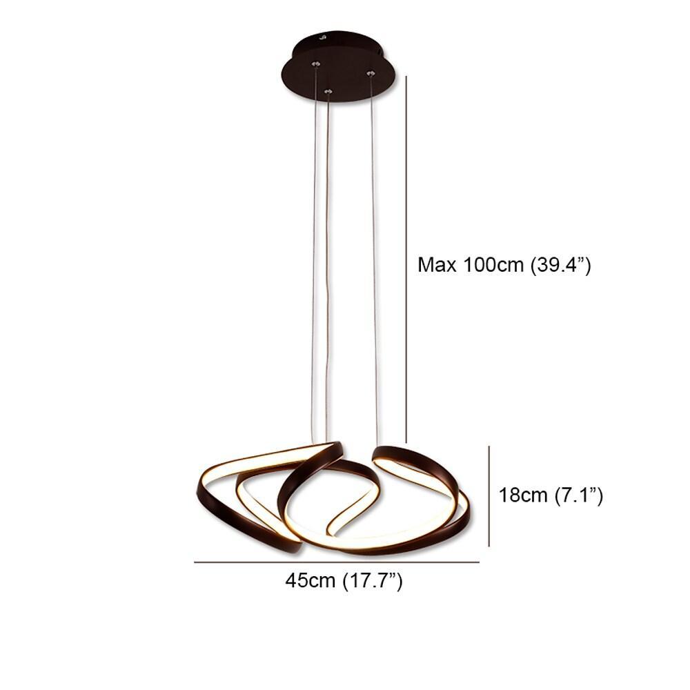 Elegant Interwoven Wave Design LED Gold Pendant Light Modern Metal Chandelier Ceiling Fixture
