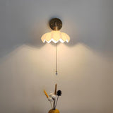 Elegant Lotus Shaped Rotatable Wall Sconce with White Glass Shade and Gold Metal Finish