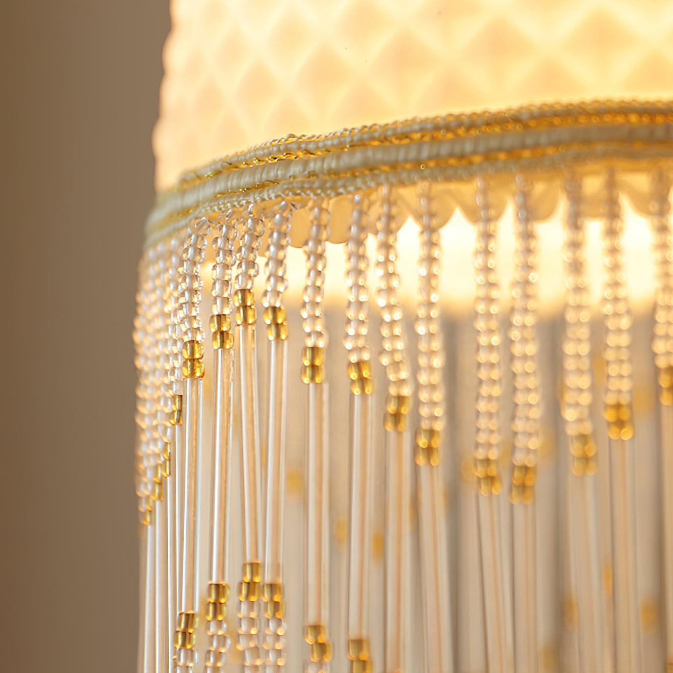 Elegant Mesh Tassel Glass Pendant Light Modern Brass Ceiling Hanging Fixture