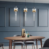 Elegant Metal Tassel Pendant Light with Integrated LED and Clear Glass Shade for Modern Interiors