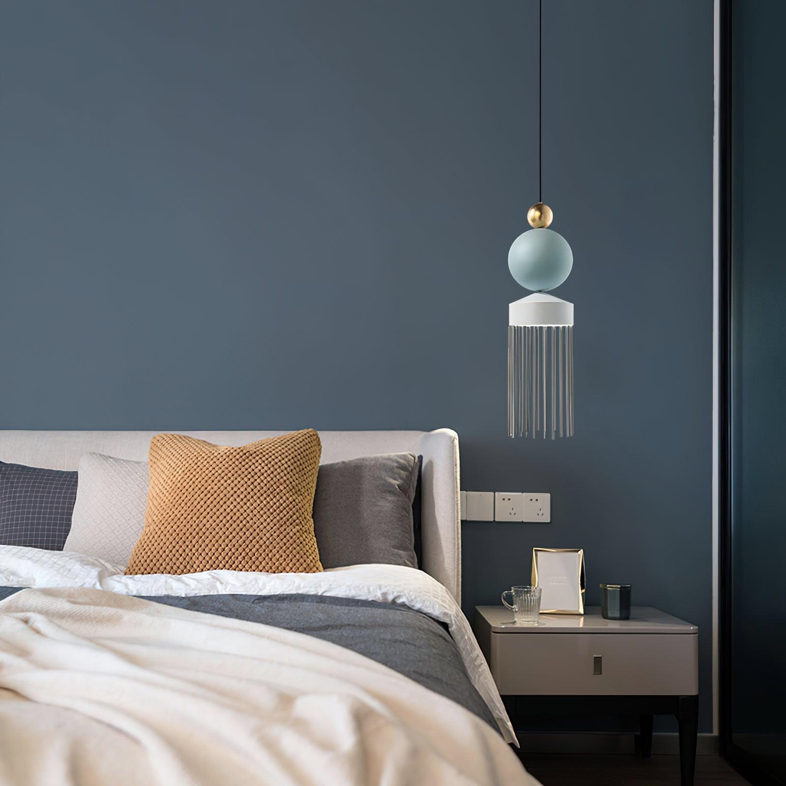 Elegant Metal Tassel Pendant Light with Integrated LED and Clear Glass Shade for Modern Interiors