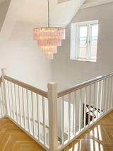elegant-mid-century-modern-pink-glass-tube-chandelier-for-luxury-living-room-and-dining-areas