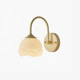 Elegant Milk White Blossom Floral Wall Sconce Indoor Glass Flower Shade Wall Light