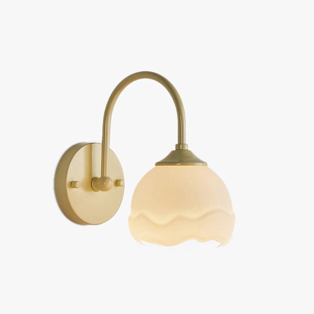 Elegant Milk White Blossom Floral Wall Sconce Indoor Glass Flower Shade Wall Light