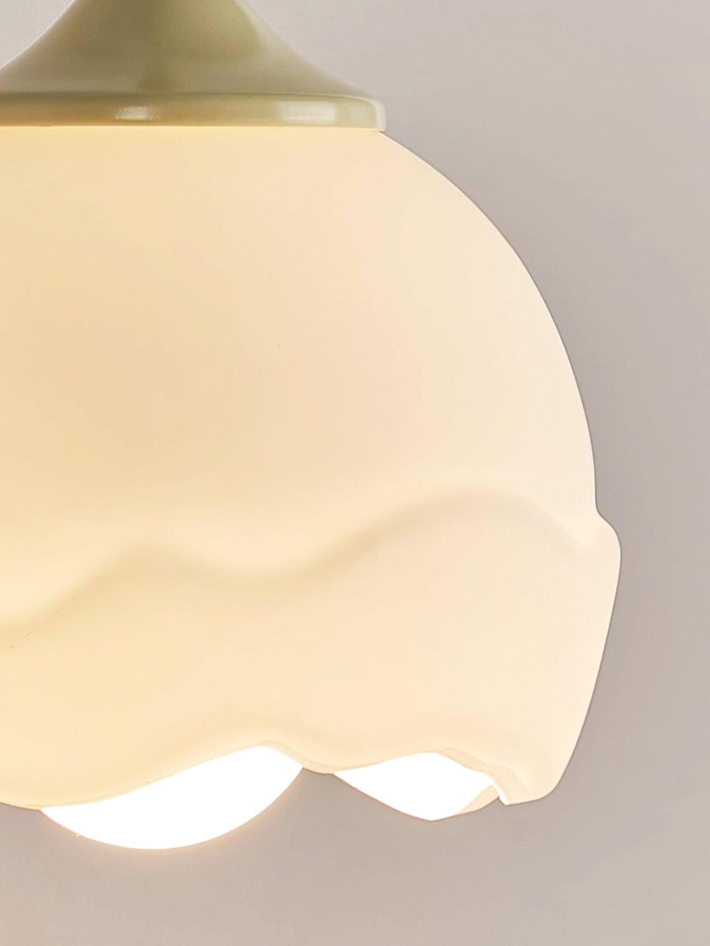 Elegant Milk White Blossom Floral Wall Sconce Indoor Glass Flower Shade Wall Light