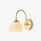 Elegant Milk White Blossom Floral Wall Sconce Indoor Glass Flower Shade Wall Light