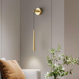 Elegant Modern Brass and Crystal Conical LED Wall Sconce for Indoor Spaces