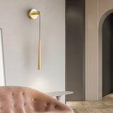 Elegant Modern Brass and Crystal Conical LED Wall Sconce for Indoor Spaces