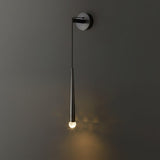 Elegant Modern Brass and Crystal Conical LED Wall Sconce for Indoor Spaces