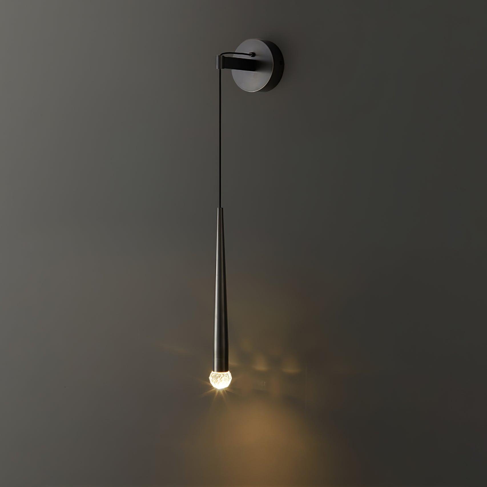 Elegant Modern Brass and Crystal Conical LED Wall Sconce for Indoor Spaces