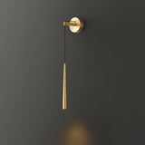 Elegant Modern Brass and Crystal Conical LED Wall Sconce for Indoor Spaces