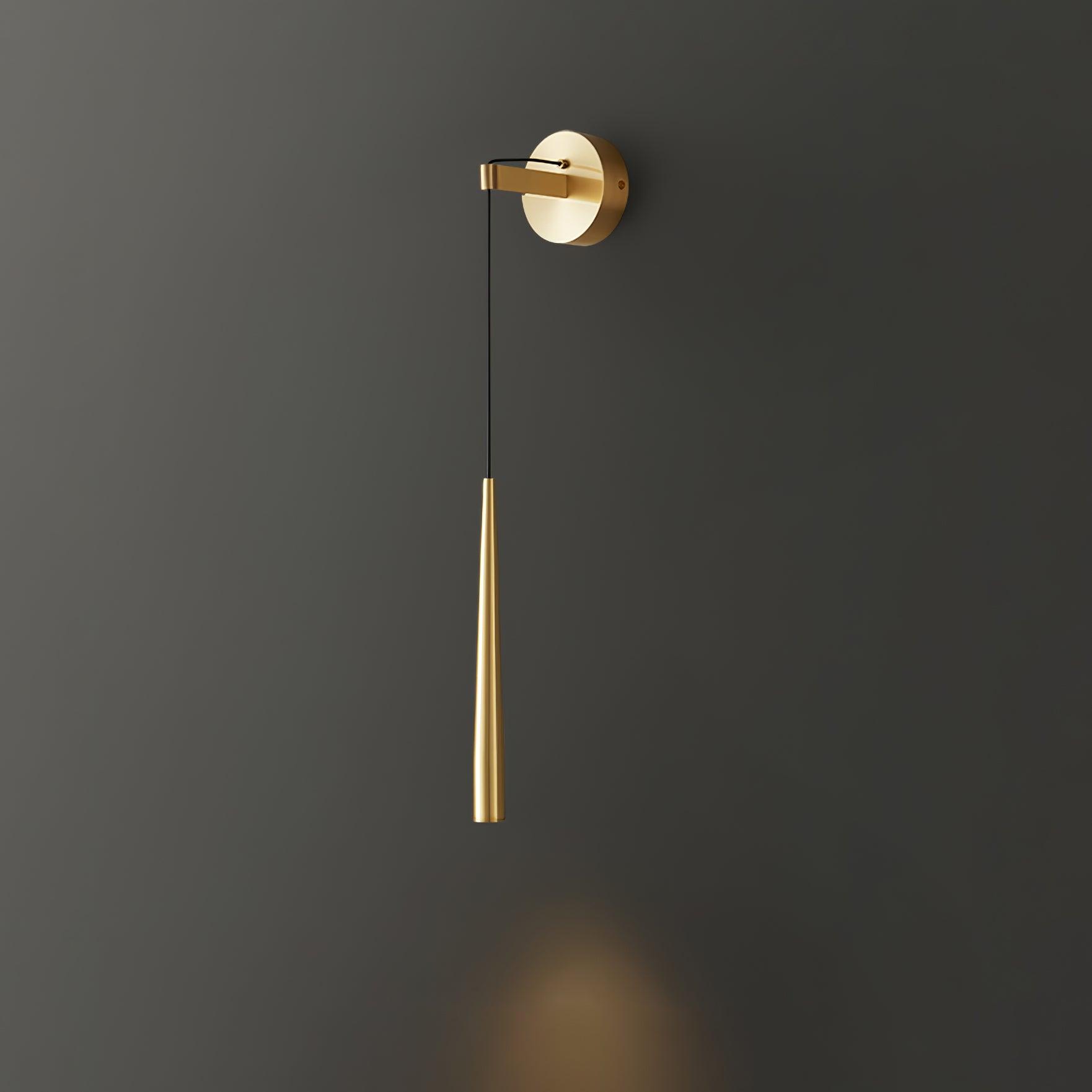 Elegant Modern Brass and Crystal Conical LED Wall Sconce for Indoor Spaces