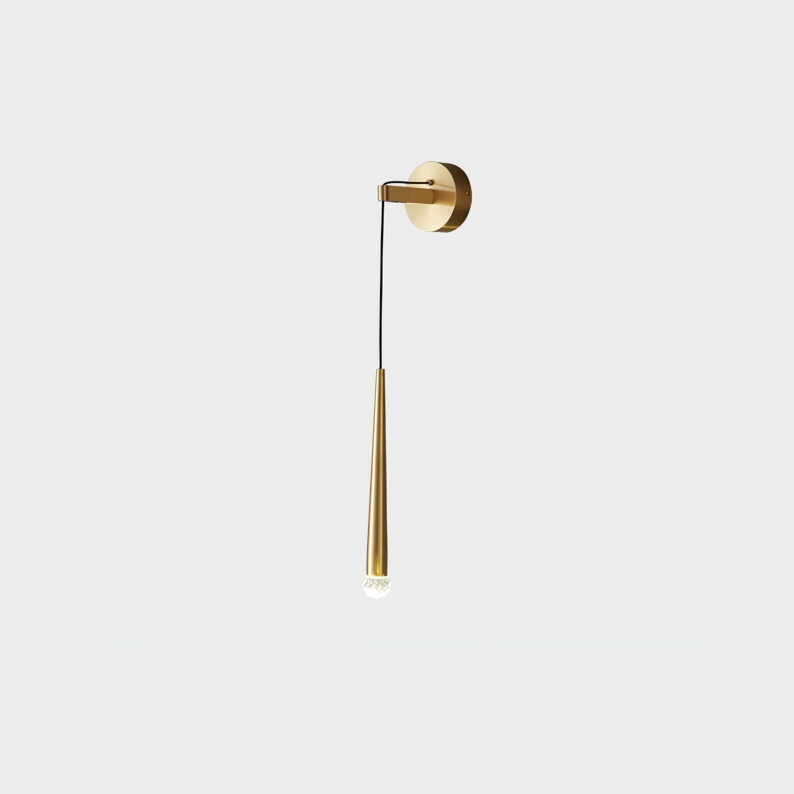 Elegant Modern Brass and Crystal Conical LED Wall Sconce for Indoor Spaces