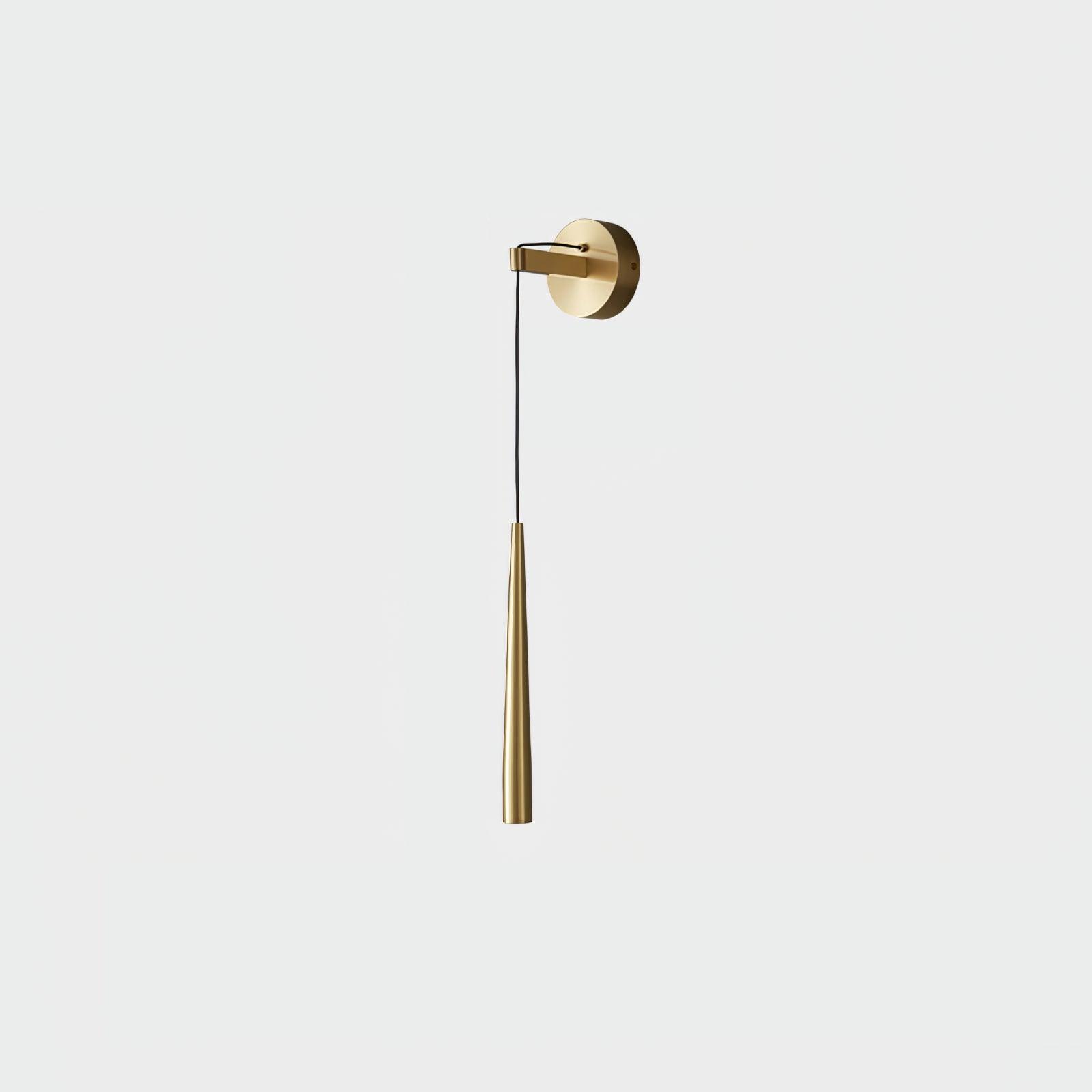 Elegant Modern Brass and Crystal Conical LED Wall Sconce for Indoor Spaces