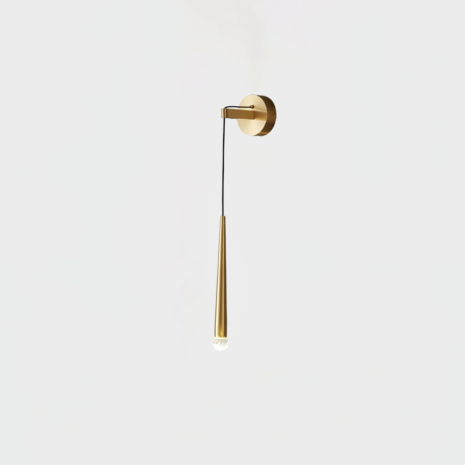 Elegant Modern Brass and Crystal Conical LED Wall Sconce for Indoor Spaces