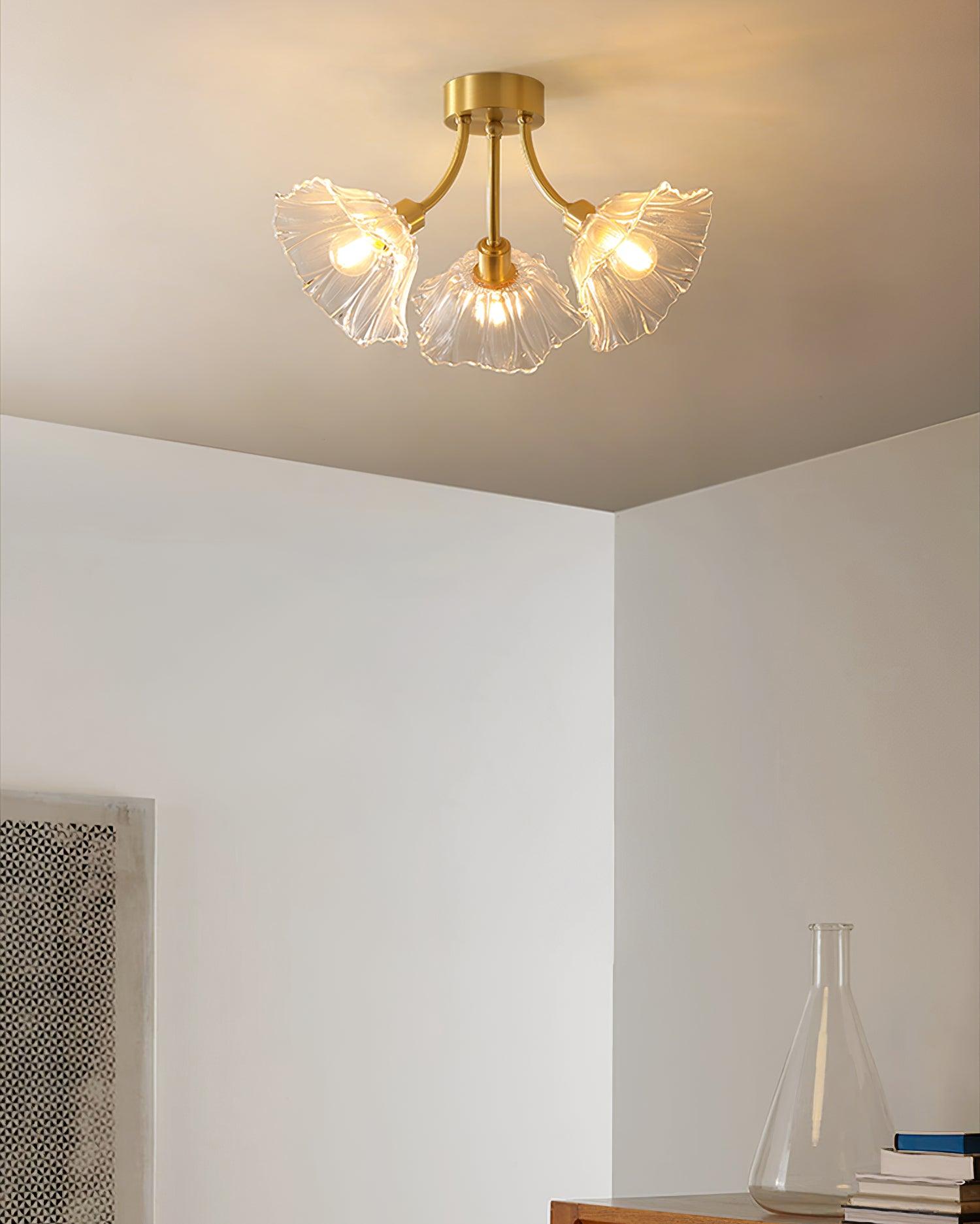 elegant-modern-flower-glass-petal-flush-mount-ceiling-light-in-polished-brass