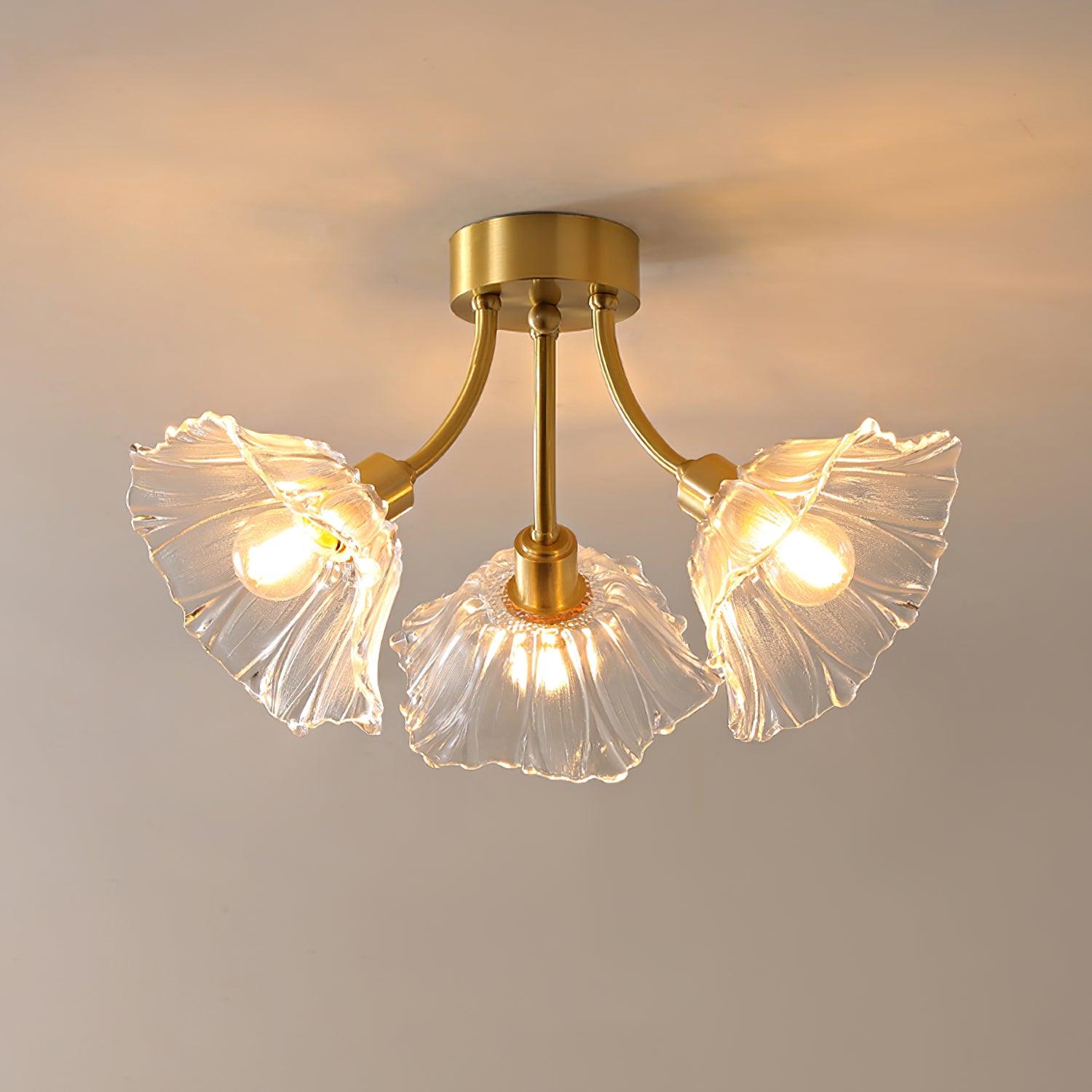 elegant-modern-flower-glass-petal-flush-mount-ceiling-light-in-polished-brass