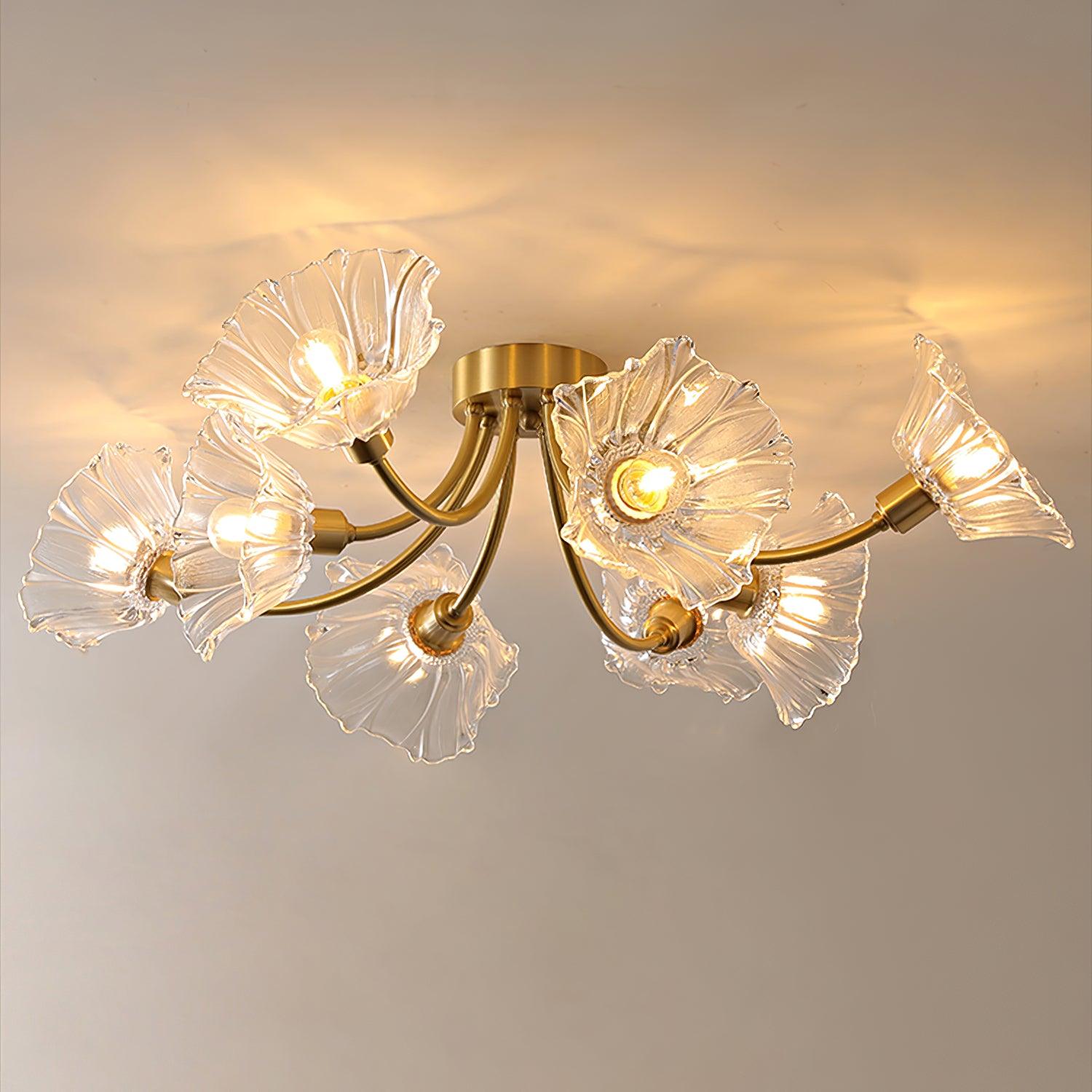 elegant-modern-flower-glass-petal-flush-mount-ceiling-light-in-polished-brass