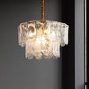 Elegant Modern Glass Lantern Chandelier Metal Ceiling Light for Living Room and Dining Room