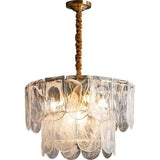 Elegant Modern Glass Lantern Chandelier Metal Ceiling Light for Living Room and Dining Room