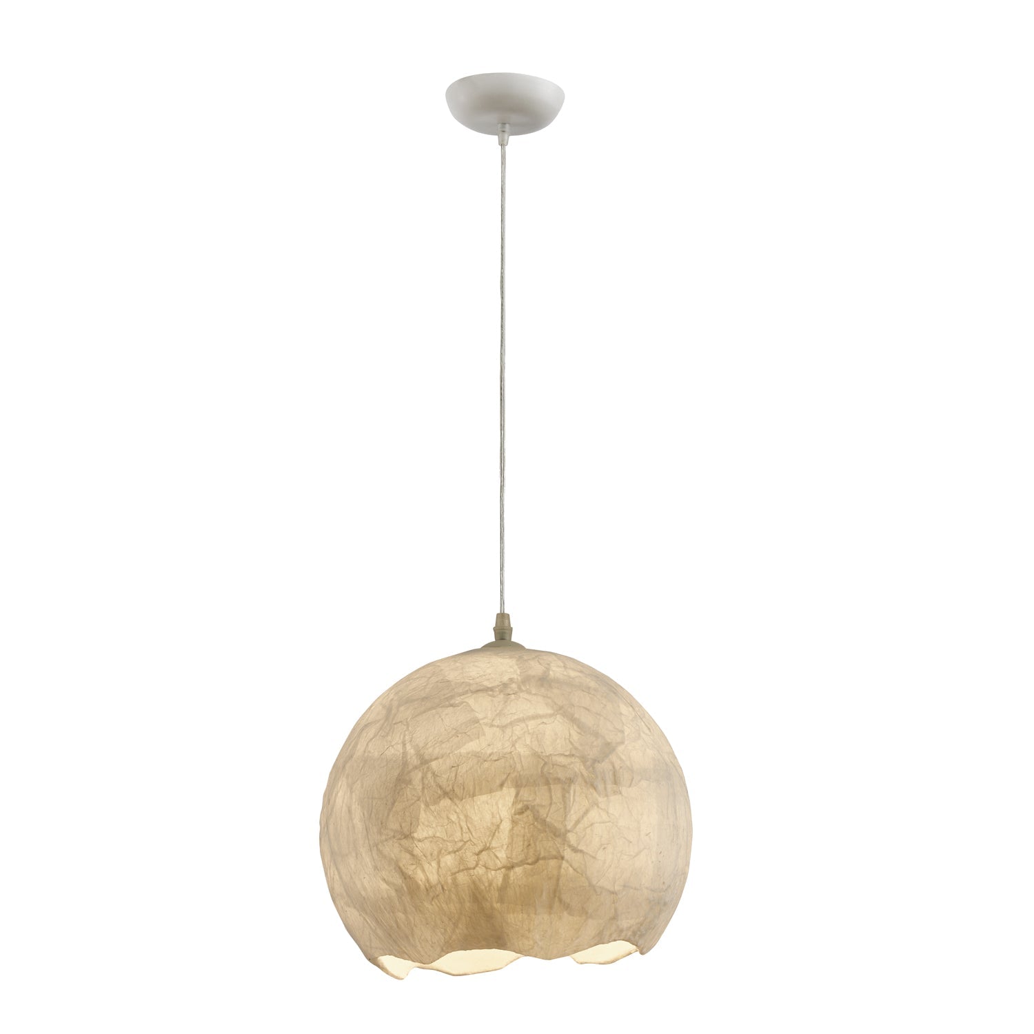 Elegant Mulberry Silk Moon Sphere Pendant Light Modern Indoor Hanging Lamp