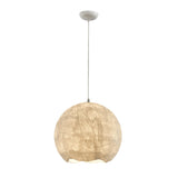 Elegant Mulberry Silk Moon Sphere Pendant Light Modern Indoor Hanging Lamp