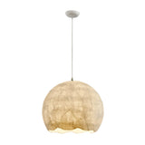 Elegant Mulberry Silk Moon Sphere Pendant Light Modern Indoor Hanging Lamp