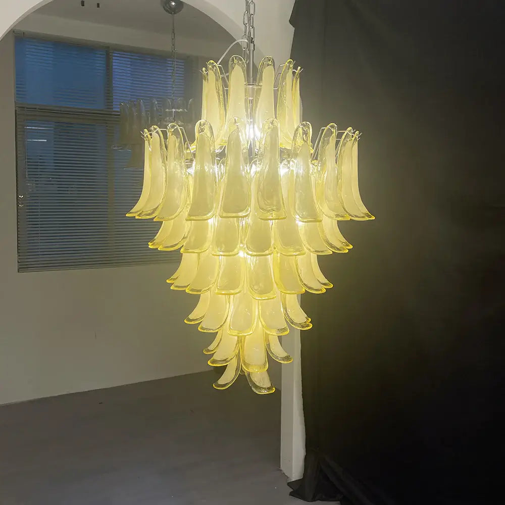 elegant-murano-hand-blown-caramel-glass-petal-chandelier-for-luxury-living-rooms-and-foyers