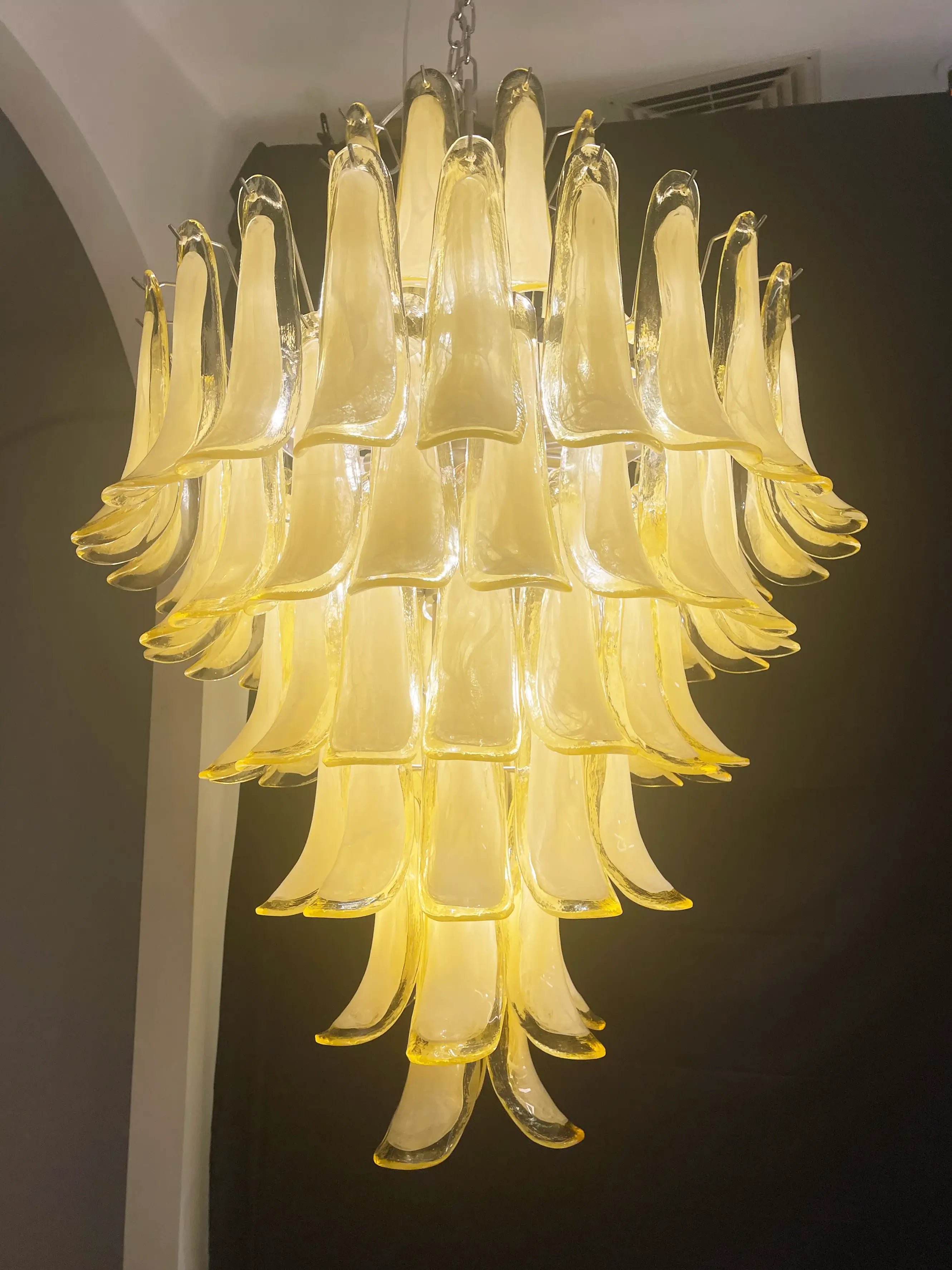 elegant-murano-hand-blown-caramel-glass-petal-chandelier-for-luxury-living-rooms-and-foyers