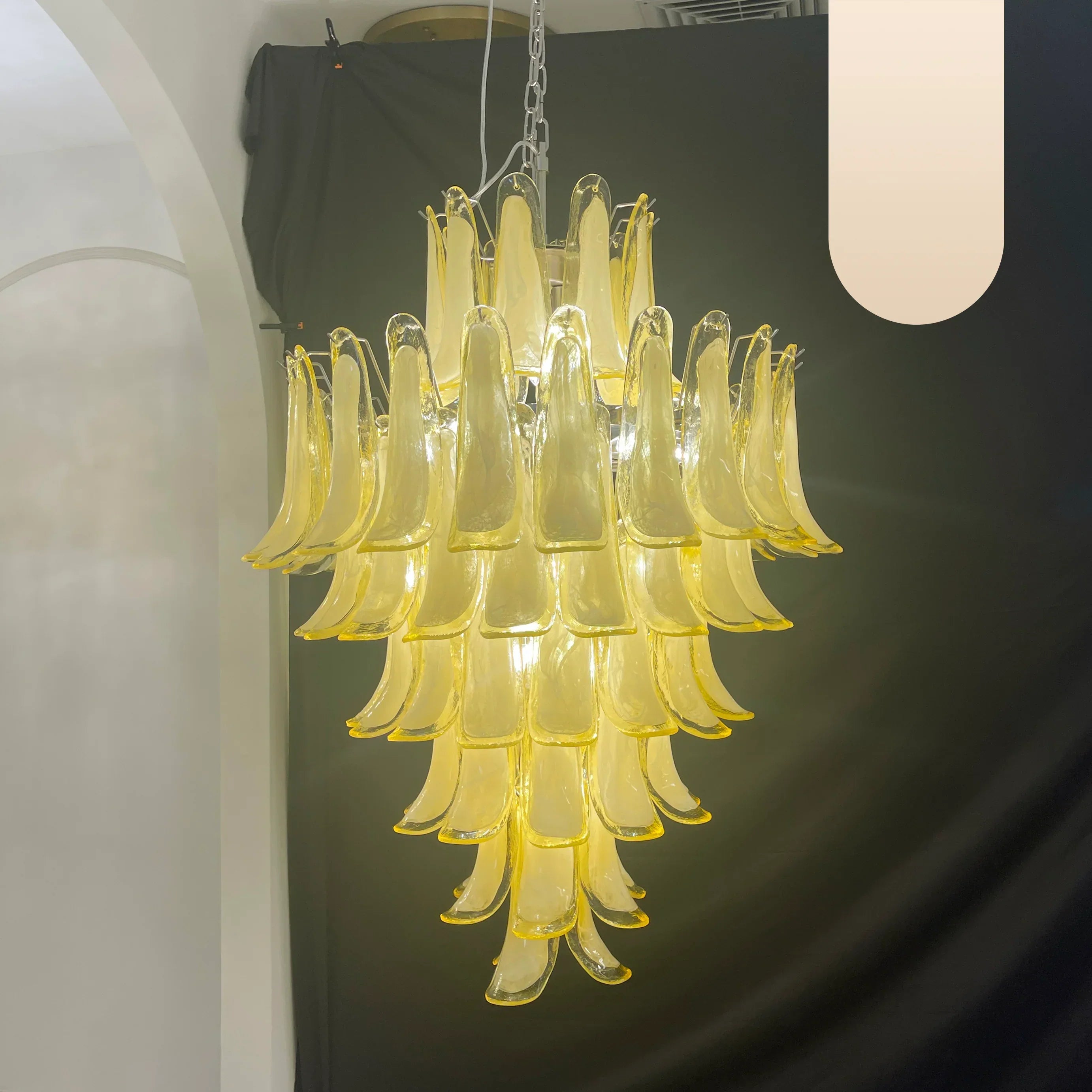 elegant-murano-hand-blown-caramel-glass-petal-chandelier-for-luxury-living-rooms-and-foyers