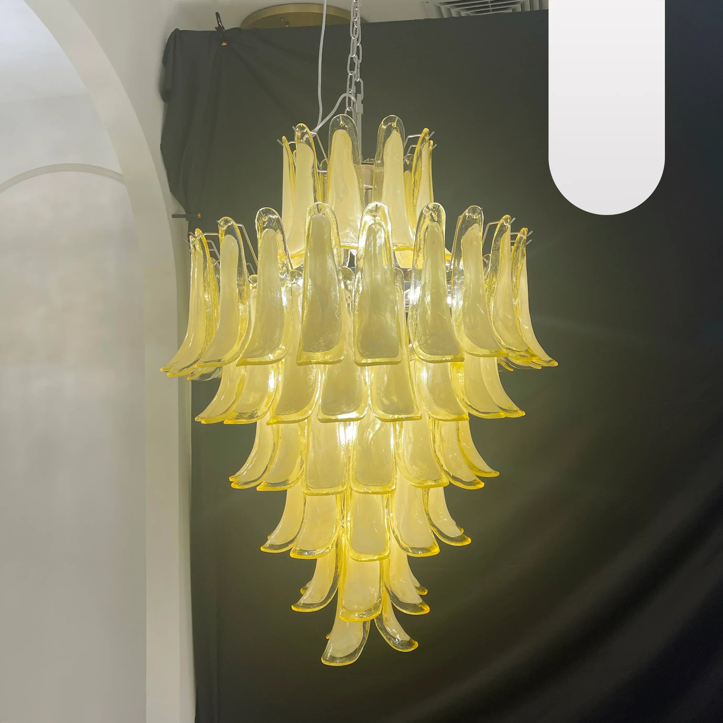 elegant-murano-hand-blown-caramel-glass-petal-chandelier-for-luxury-living-rooms-and-foyers