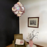 elegant-murano-pink-glass-disk-chandelier-for-modern-dining-room-lighting