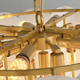 Elegant Natural Alabaster Shell Crown Chandelier Brass Multi Tier Luxury Pendant Light