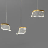 Elegant Nordic Gold Copper Acrylic Pendant Lamp with Irregular Geometric Shape