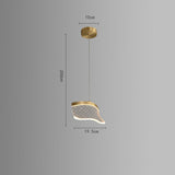 Elegant Nordic Gold Copper Acrylic Pendant Lamp with Irregular Geometric Shape