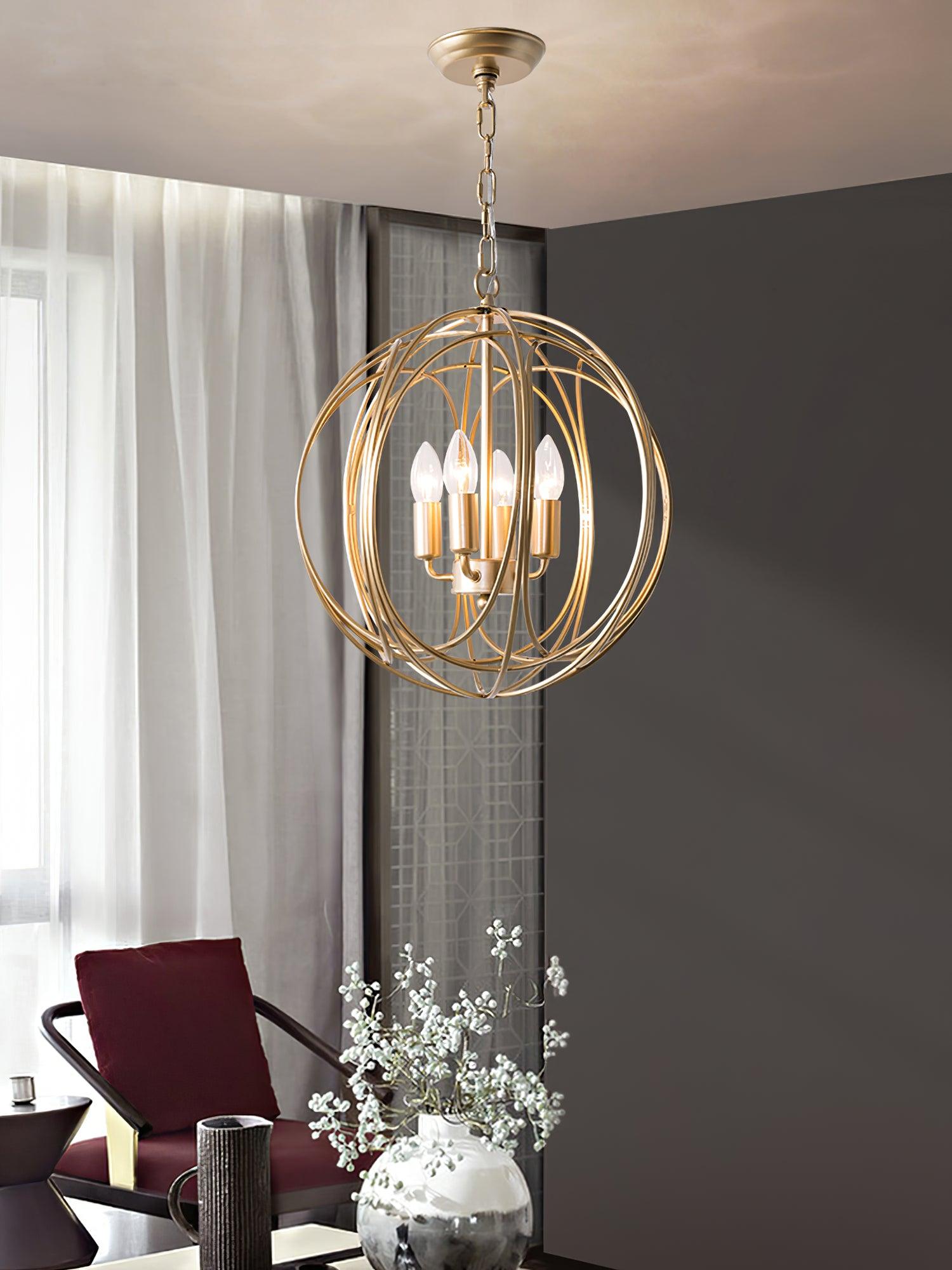 Elegant Ofelia Geometric Gold Circle Pendant Light for Contemporary Home Interiors