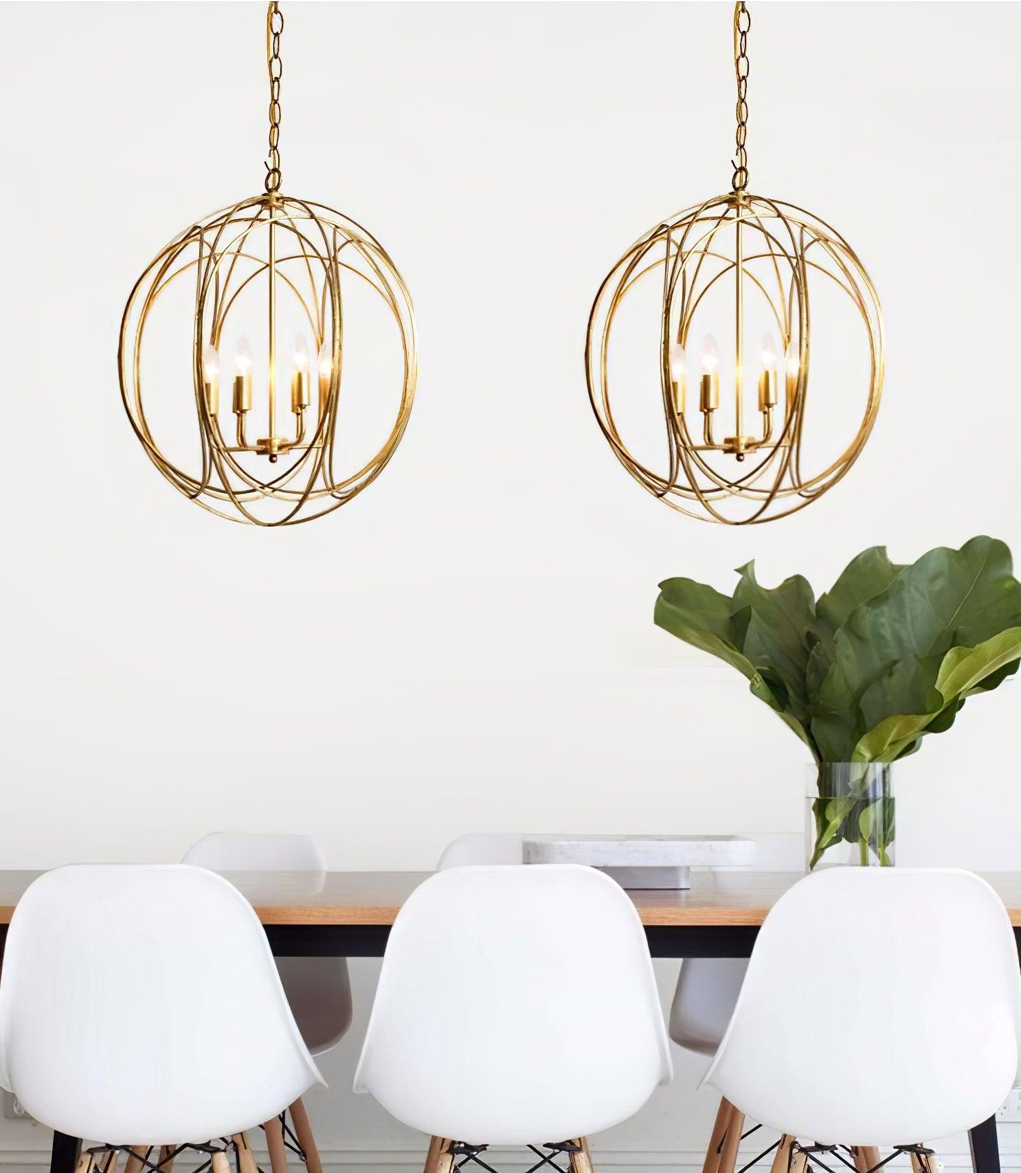 Elegant Ofelia Geometric Gold Circle Pendant Light for Contemporary Home Interiors