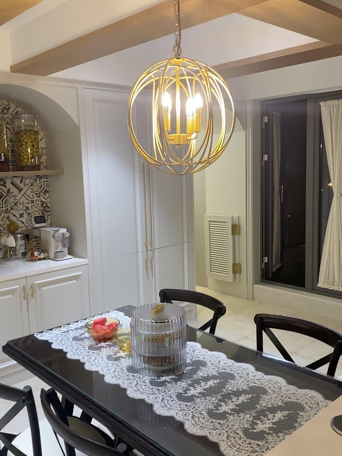 Elegant Ofelia Geometric Gold Circle Pendant Light for Contemporary Home Interiors