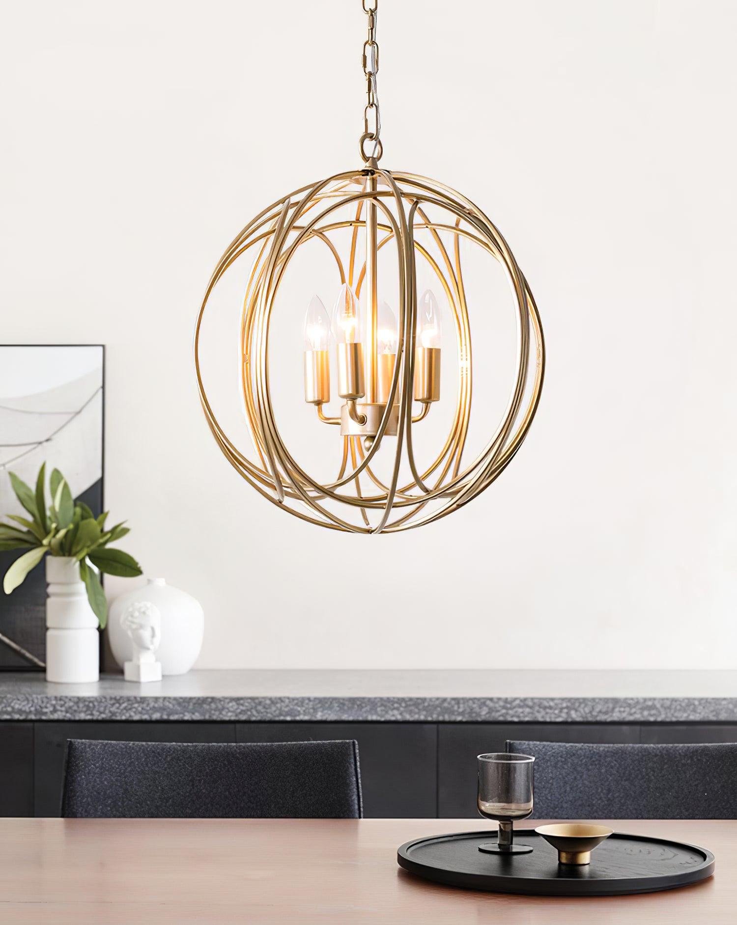 Elegant Ofelia Geometric Gold Circle Pendant Light for Contemporary Home Interiors