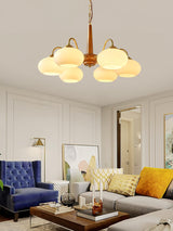 Elegant Persimmon Glass Chandelier Mid Century Modern Pendant Lighting