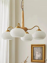 Elegant Persimmon Glass Chandelier Mid Century Modern Pendant Lighting